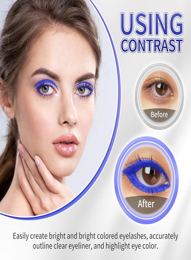 مجموعة ماسكارا وكحل عيون زرقاء من UAOE، ماسكارا ملونة خماسية الأبعاد، مقاومة للماء، تمنح الرموش كثافة وطولاً طبيعيين، مناسبة لمكياج عيون النساء - Image 5